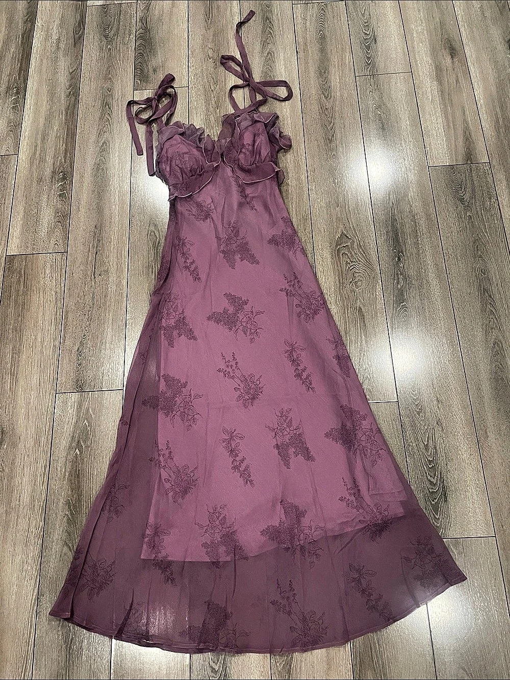 RIHOAS Floral Maxi Dress in Purple Size Small